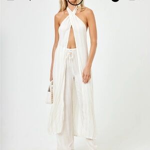 L*Space White Halter Swim Coverup